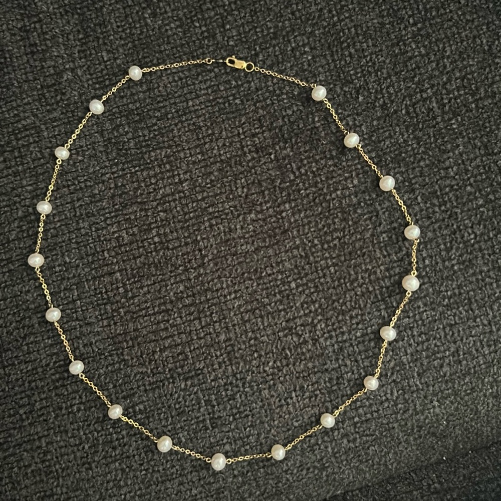Gorgeous 16” necklace 14k gold with pearls - tag reads NABCO 14k